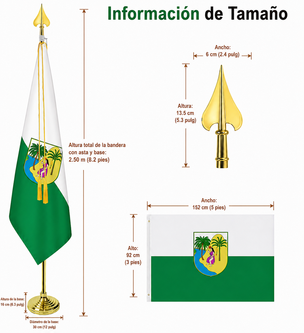 Bandera Antioquía + base y asta en metal