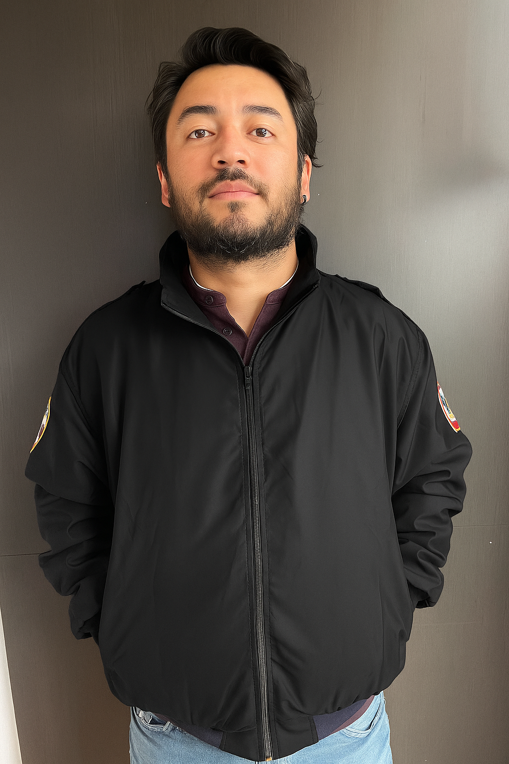 Chaqueta Unisex Impermeable Negro