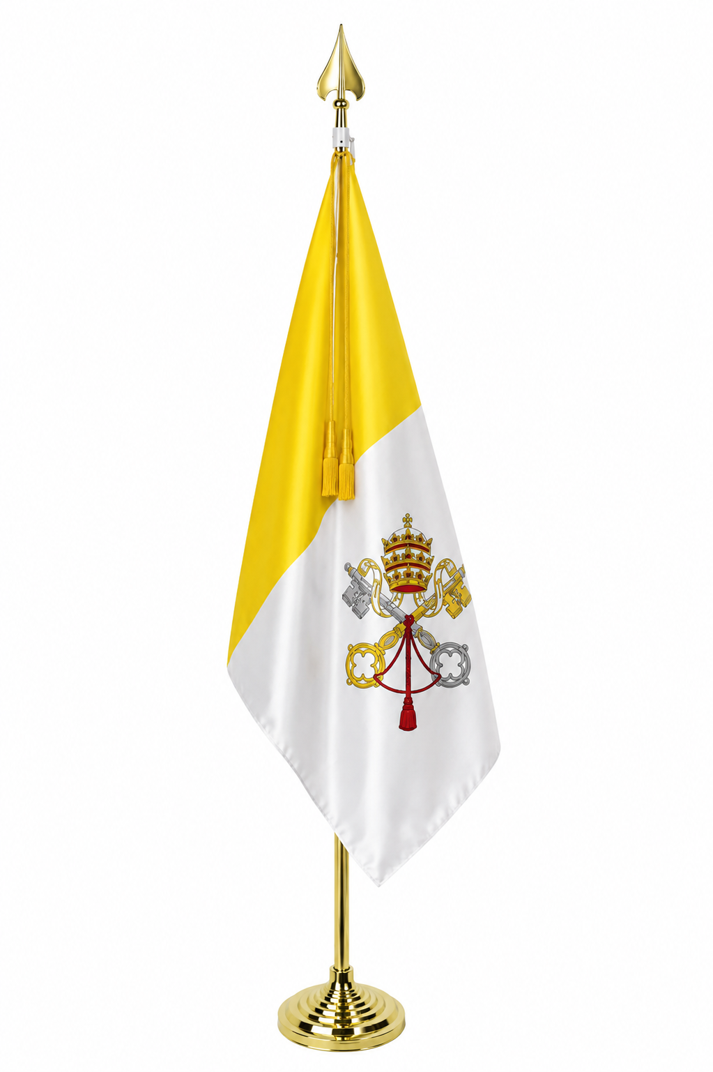 Bandera Vaticano + base y asta en metal