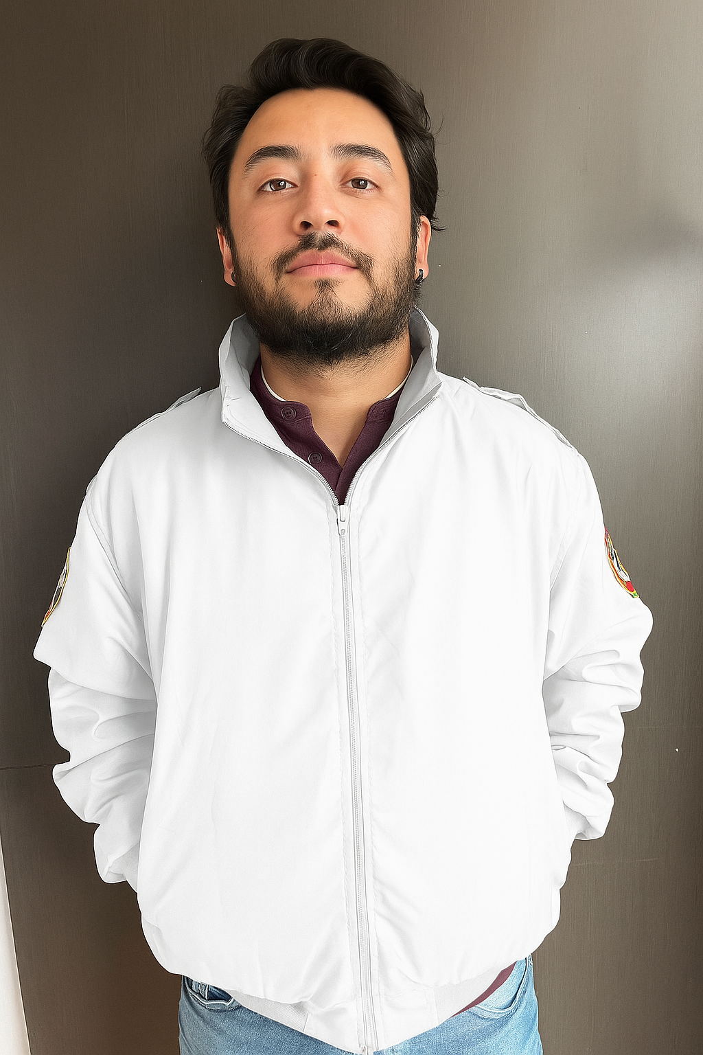 Chaqueta Unisex Impermeable Blanco